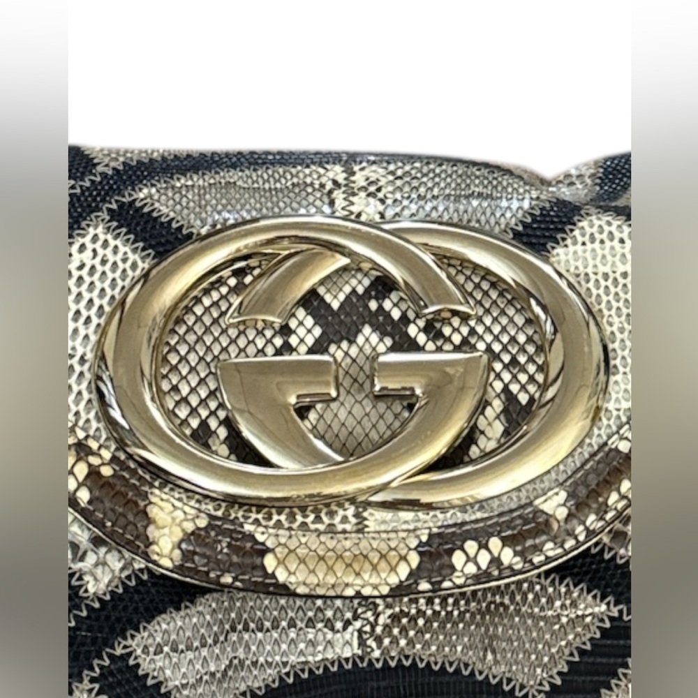 Gucci Britt Gg Patchwork Crocodile/Python/Authent… - image 4